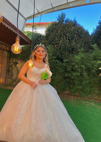 Dubai taşlı prenses model gelinlik - Görsel 3