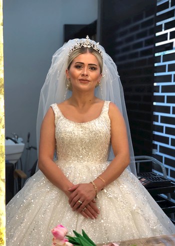 Dubai taşlı prenses model gelinlik - Görsel 5