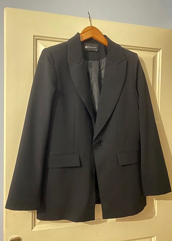 Düğmeli Siyah Kadın Blazer Ceket