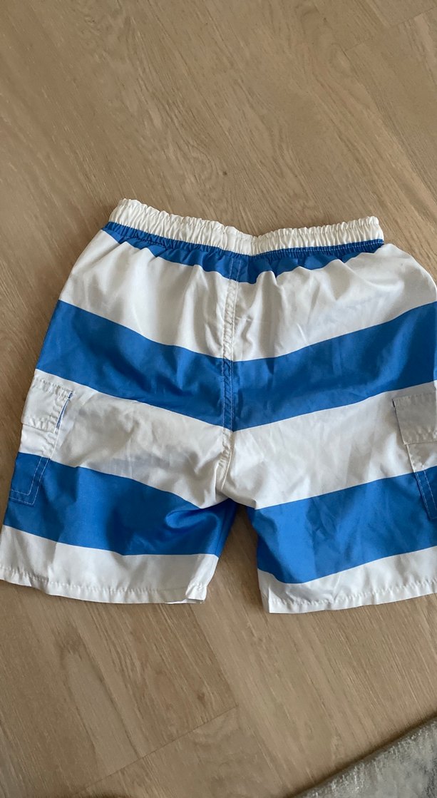 Mavi Beyaz Çizgili Erkek Mini Şort - Görsel 2