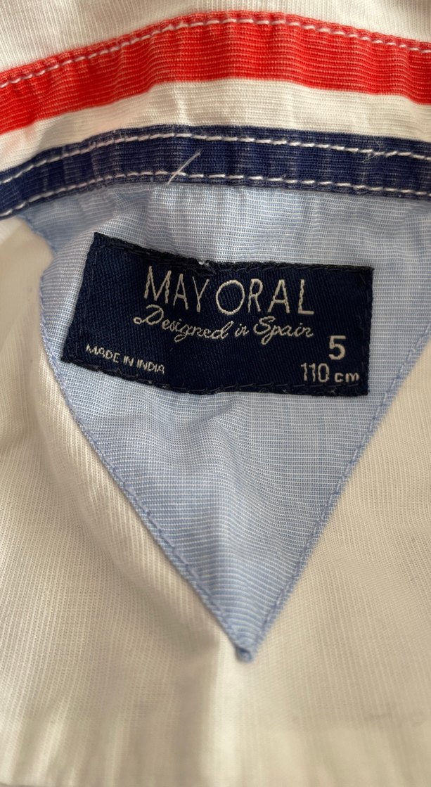 Erkek Çocuk Beyaz Düğmeli Uzun Kollu Gömlek - Görsel 2