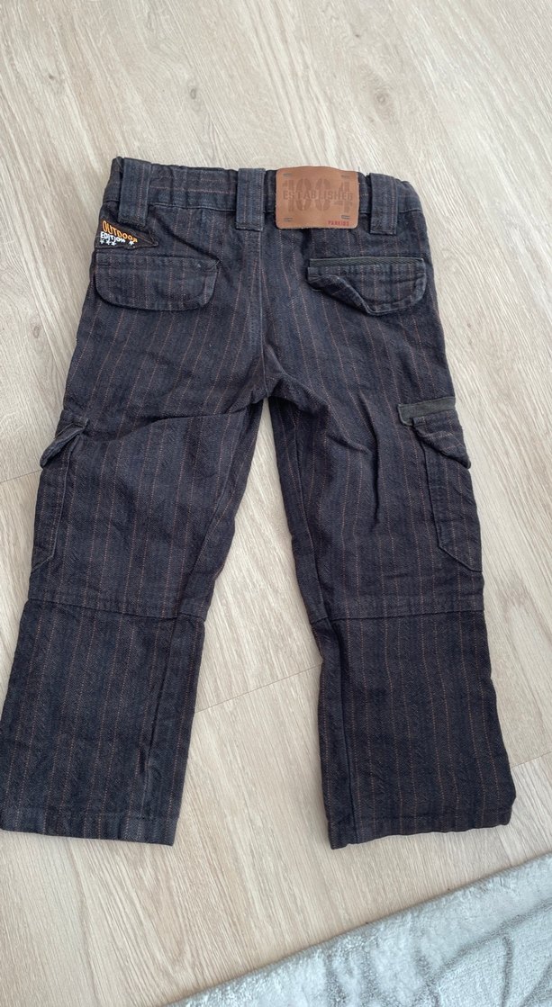 Erkek Çocuk Çizgili Kemerli Kot Pantolon - Görsel 3