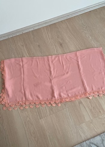 Dantel Detaylı Pembe Kadın Fular - Görsel 2