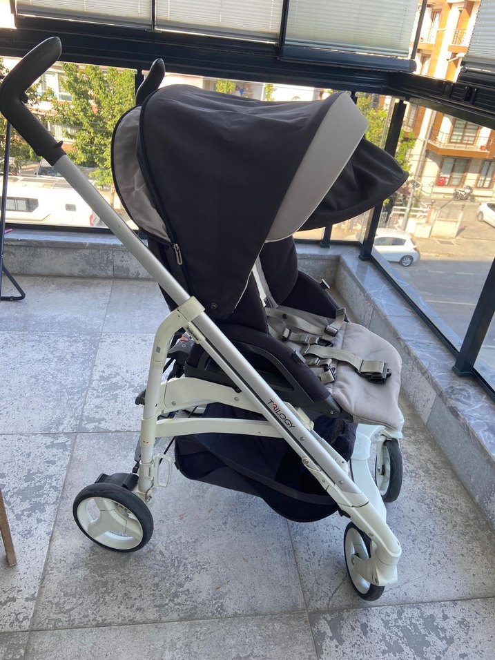 Gri Bebek Arabası ve Oto Koltuğu Seti - Görsel 4