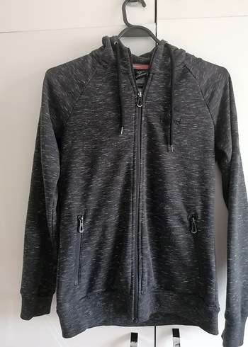 Koyu gri Fermuarlı kapüşonlu Sweatshirt