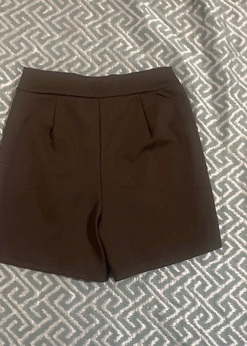 xl Beden Çift Yırtmaçlı Şort Etek Siyah