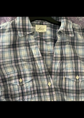Levis Gri Kısa Kollu Düğmeli Kadın Gömlek