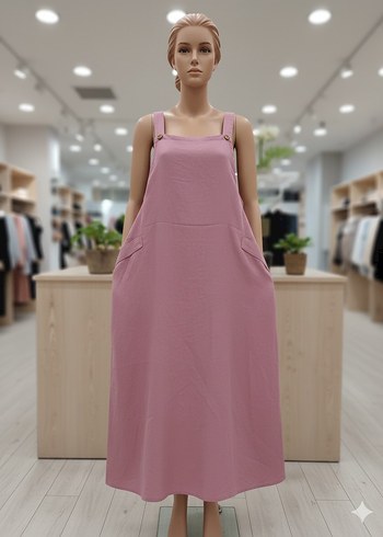 Pembe Askılı salopet