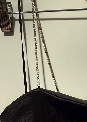 Zara MANGO Siyah Drapeli Askılı Mini Elbise