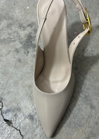 Bej Stiletto Topuklu Kadın Akşam Ayakkabısı