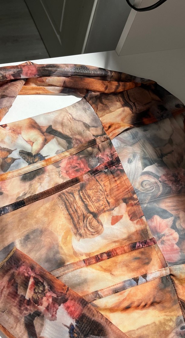 Çok Renkli Drapeli Uzun Kadın Bluz - Görsel 2