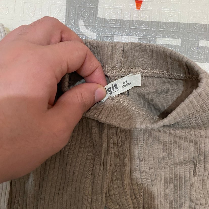 Ünisex Çocuk Düğmeli Pamuklu Tayt - Görsel 2