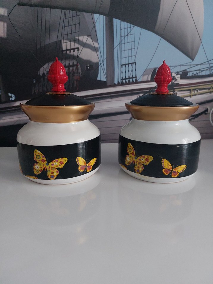 Kelebek Desenli Renkli Kapaklı Saklama Kabı - Görsel 2