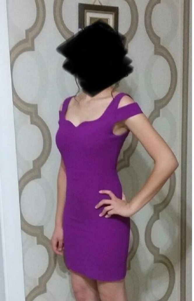 mini mor 34 beden abiye elbise - Görsel 2