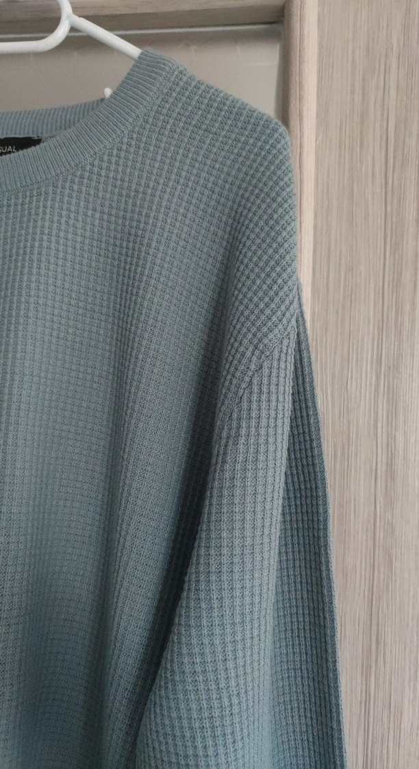 Gri Erkek Triko Salaş Kazak mağazaların iade değişim ürünleridir - Görsel 2