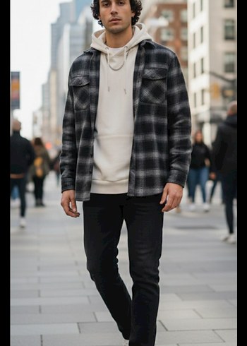 Siyah Düğmeli erkek Kot Pantolon - Görsel 3