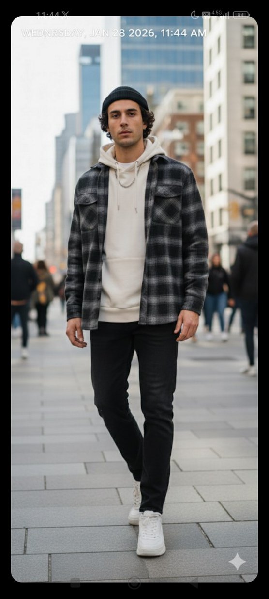 Siyah Düğmeli erkek  Kot Pantolon - Görsel 3