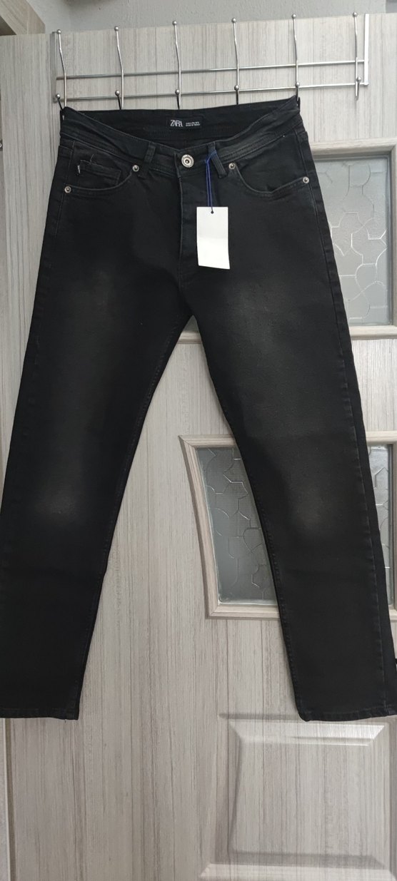 Siyah Düğmeli erkek  Kot Pantolon - Görsel 5