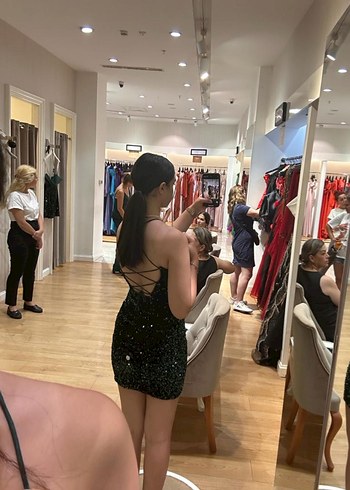 Oleg cassini payetli Mini abiye - Görsel 2