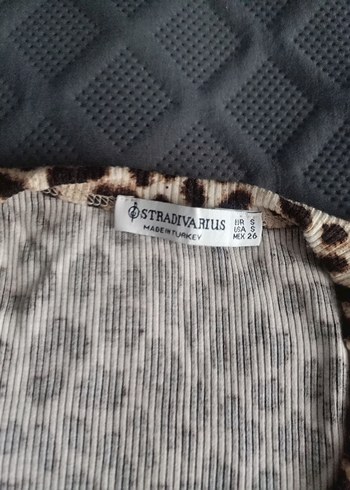 s Beden Stradivarius Leopar Desenli Kadın crop