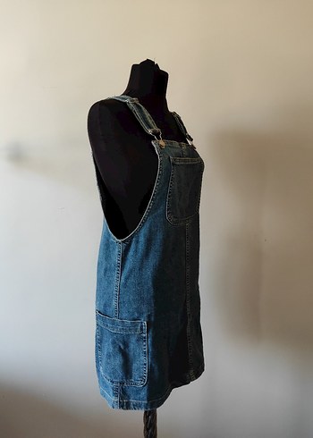 LC Waikiki Kadın Lacivert Kot Salopet Mini Boy