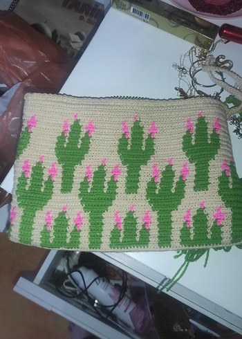 Nakışlı Örgü Bohem Kadın Portföy Çanta - Görsel 2