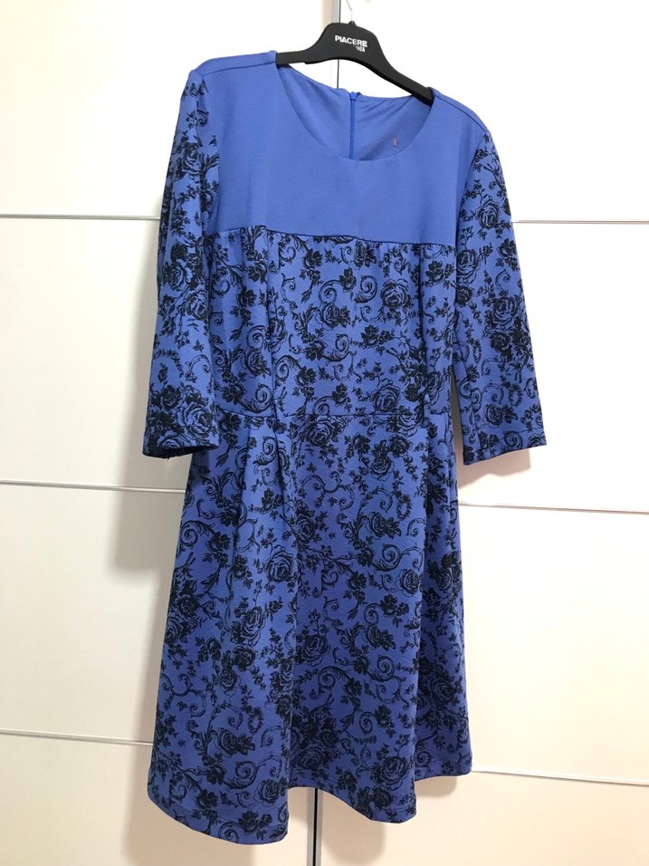 Lacivert Dantel Detaylı Midi Elbise - Görsel 4