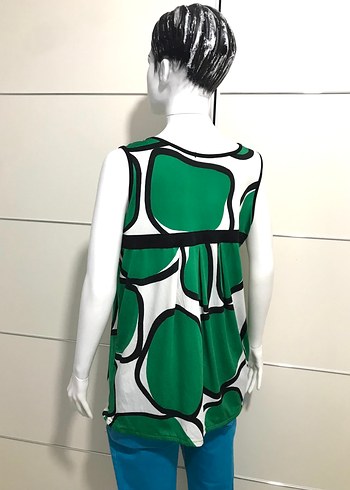 Yeşil Desenli midi elbise - Görsel 6