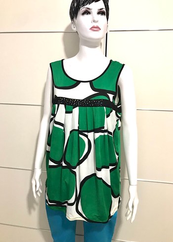 Yeşil Desenli midi elbise - Görsel 3