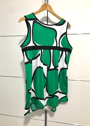 Yeşil Desenli midi elbise - Görsel 2