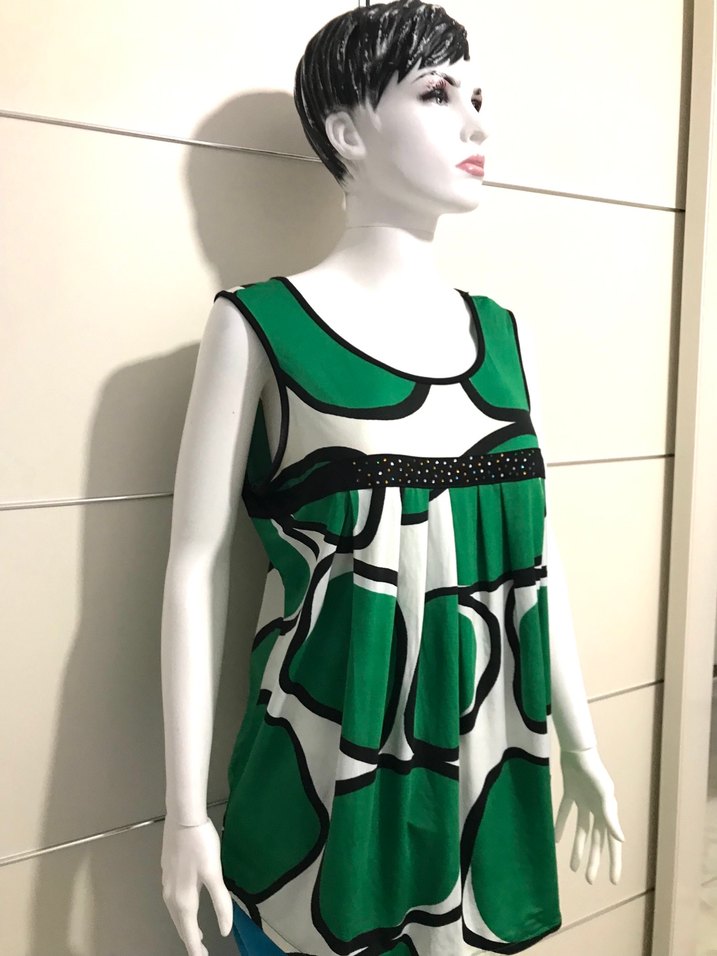 Yeşil Desenli midi elbise - Görsel 5