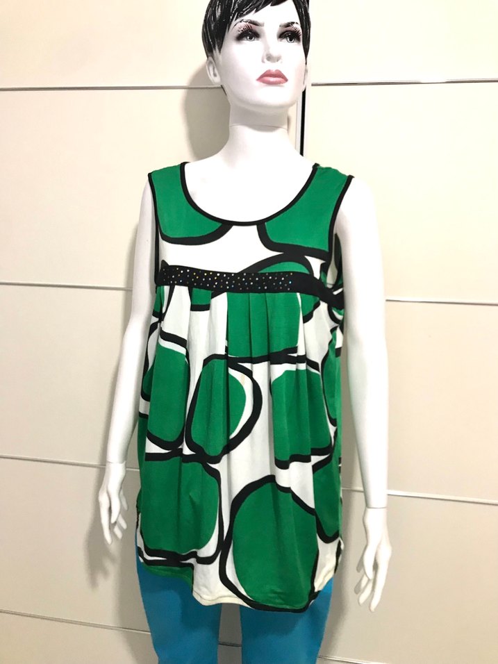 Yeşil Desenli midi elbise - Görsel 3