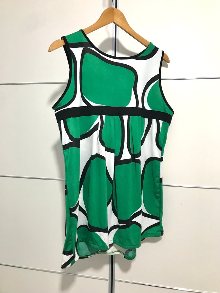 Yeşil Desenli midi elbise - Görsel 2