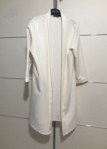 Vakko beyaz uzun kollu kadın ceket - Görsel 2