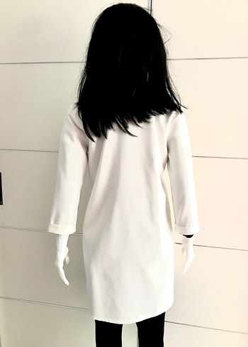 Vakko beyaz uzun kollu kadın ceket - Görsel 7