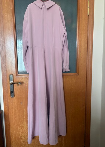 Diğer Dantel Detaylı Uzun Kollu pembe Elbise