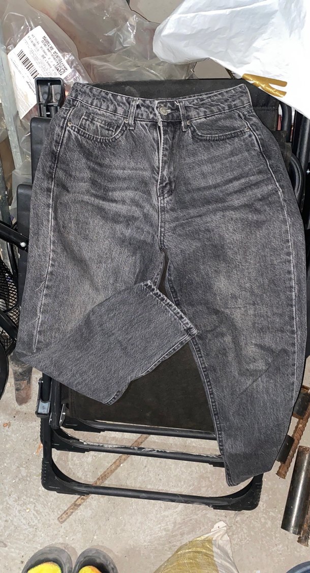 Gri Kadın Bol Kesim Denim Pantolon - Görsel 2