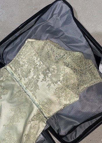 Dantel Detaylı Gri Midi Abiye Elbise - Görsel 5