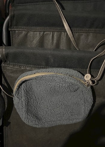 Gri Peluş Kadın Omuz Çantası - Görsel 3