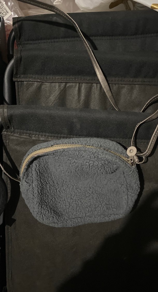 Gri Peluş Kadın Omuz Çantası - Görsel 3