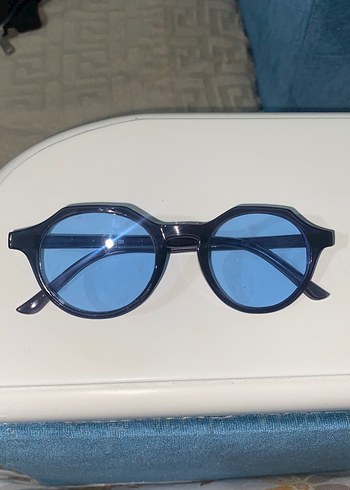 Şeffaf Koyu Mavi Minimalist Kadın Güneş Gözlüğü - Görsel 2
