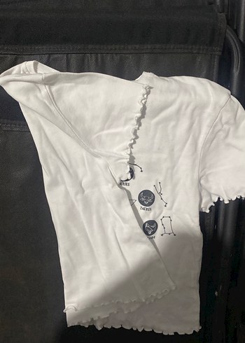 Kadın Beyaz Baskılı Kısa Kollu Tişört - Görsel 2