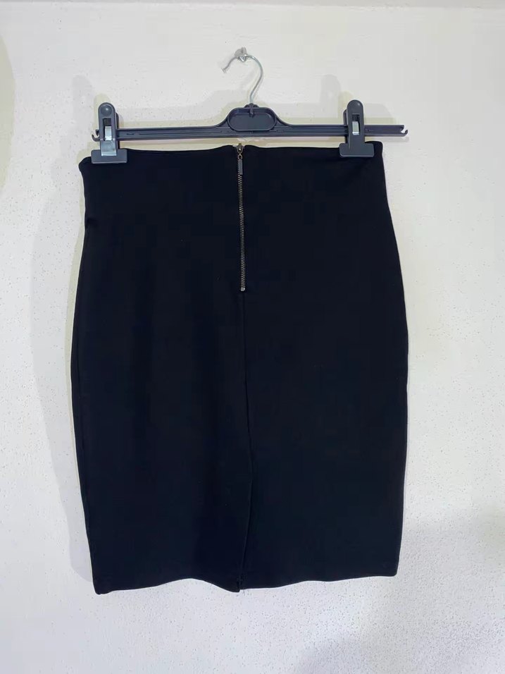 Siyah Kemerli Midi Hamile Eteği - Görsel 2