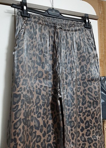 Diğer Kahverengi Leopar Desenli Bol Kesim Pantolon