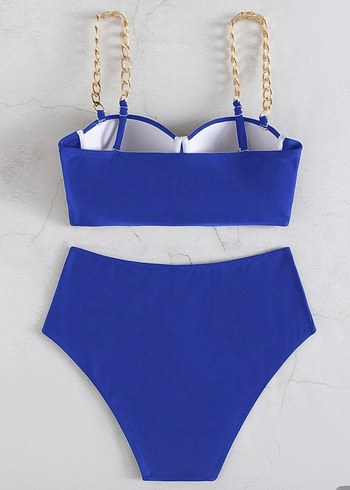 Diğer Zincir Detaylı Mavi Mini Bikini shein marka
