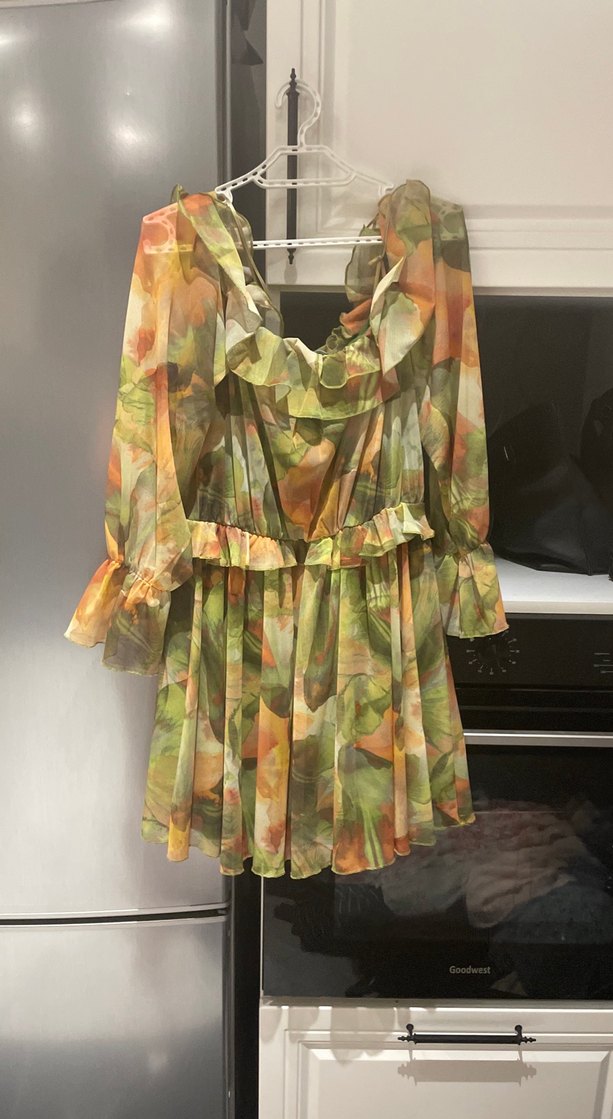 Kadın Volanlı Mini Bohem Elbise - Görsel 3