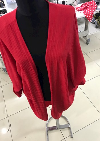 Kadın Kırmızı Uzun Salaş Hırka - Görsel 5