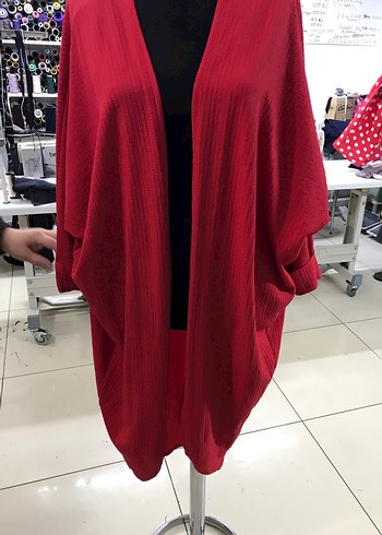 Kadın Kırmızı Uzun Salaş Hırka - Görsel 2