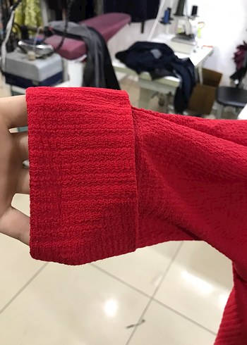 Kadın Kırmızı Uzun Salaş Hırka - Görsel 4