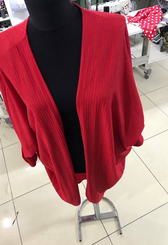 Kadın Kırmızı Uzun Salaş Hırka - Görsel 5